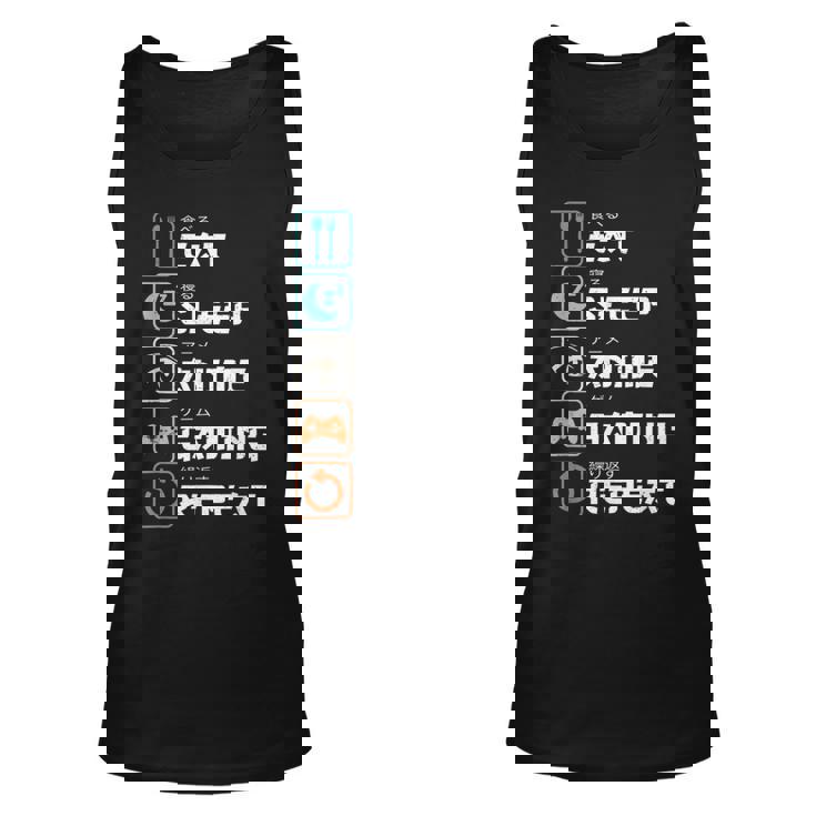 Eat Sleep Anime Gaming Repeat Funny Otaku Gamer  Unisex Tank Top