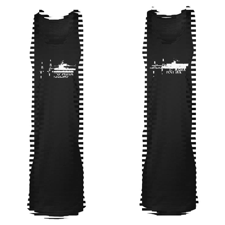 Ekg Heartbeat Uss Alabama Bb60 Battleship Unisex Tank Top