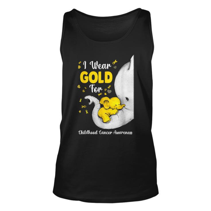 Elephant I Wear Gold Ribbon For Childhood Cancer Awareness Tank Top