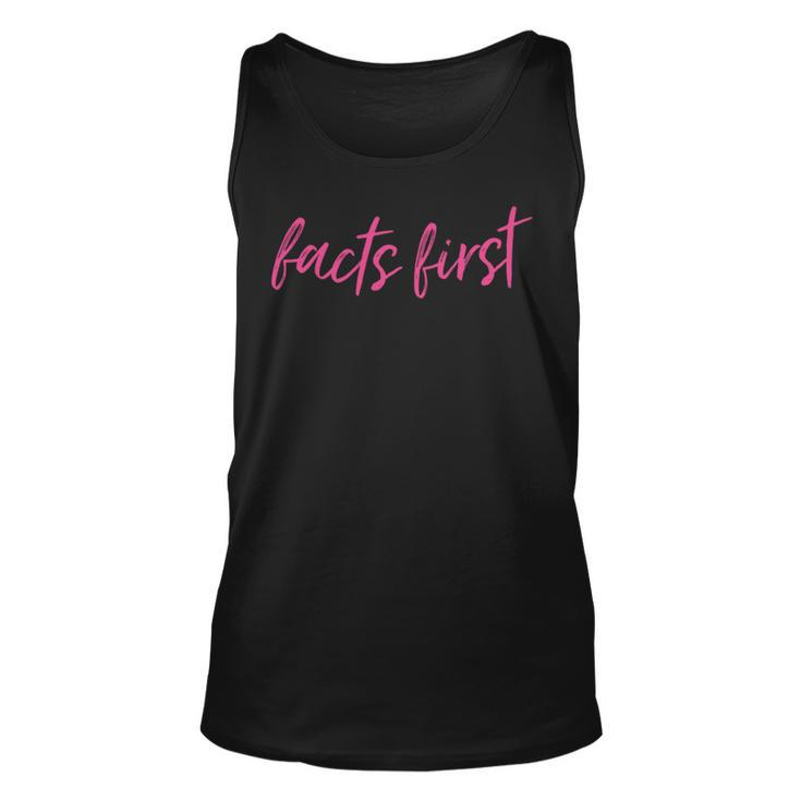 Facts First Quote Anchor Viral Video Journalists Tv News   Unisex Tank Top