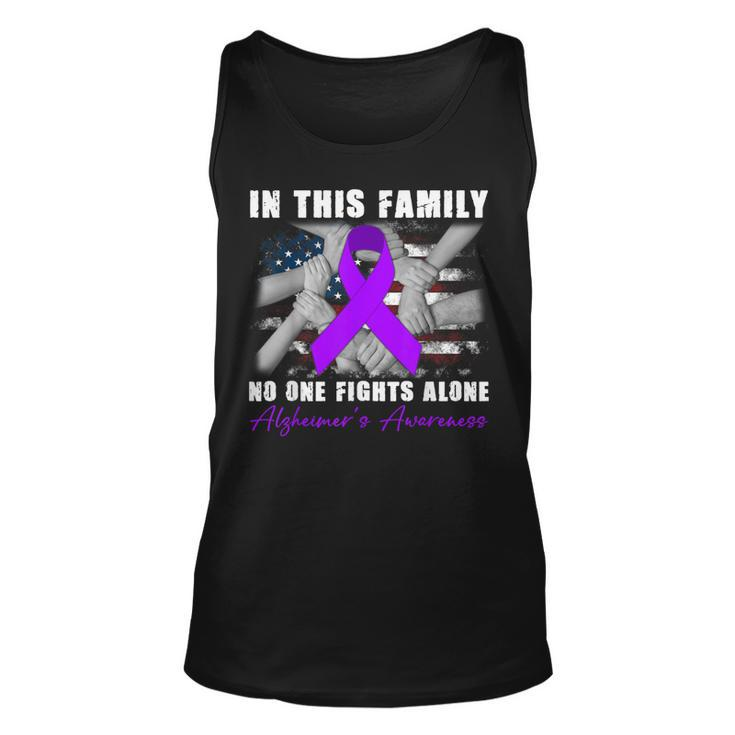 In This Family No One Fight Alone Alzheimers Awareness Month Tank Top