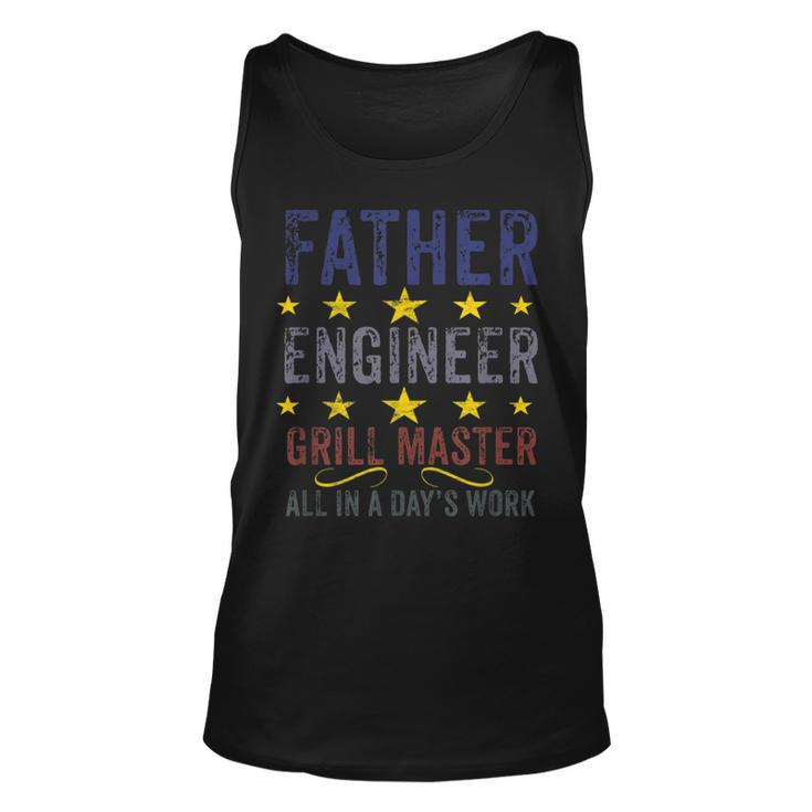 Father Engineer Grill Master In A Days Work  For Dad Unisex Tank Top