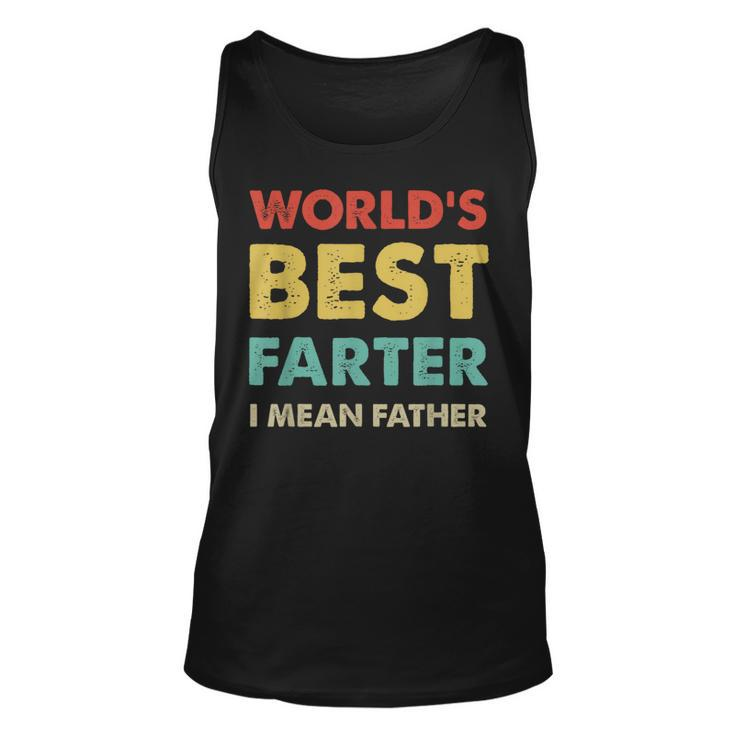 Fathers Day Retro Dad Worlds Best Farter I Mean Father  Unisex Tank Top