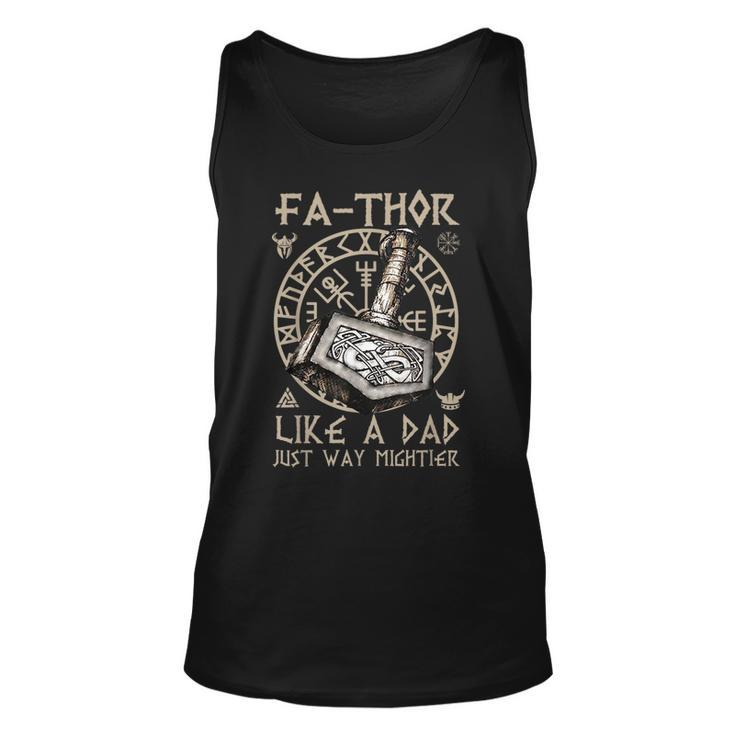 Fathor - Like A Dad Just Way Mightier Fathers Day Viking  Unisex Tank Top