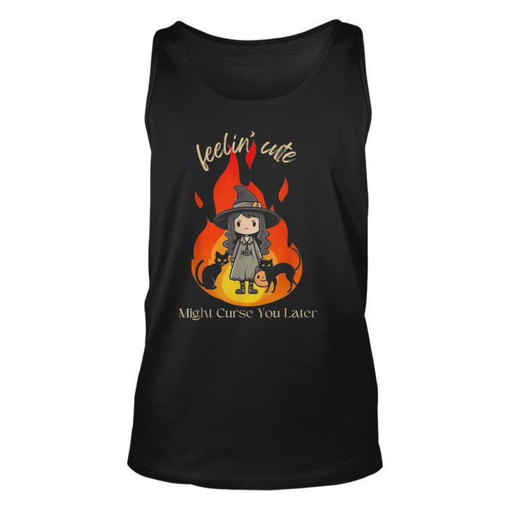 Feeling Cute Might Curse You Later Cute Witch Tank Top