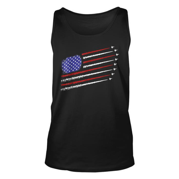 Fighter With Usa American Flag 4Th Of July Celebration Black  Unisex Tank Top