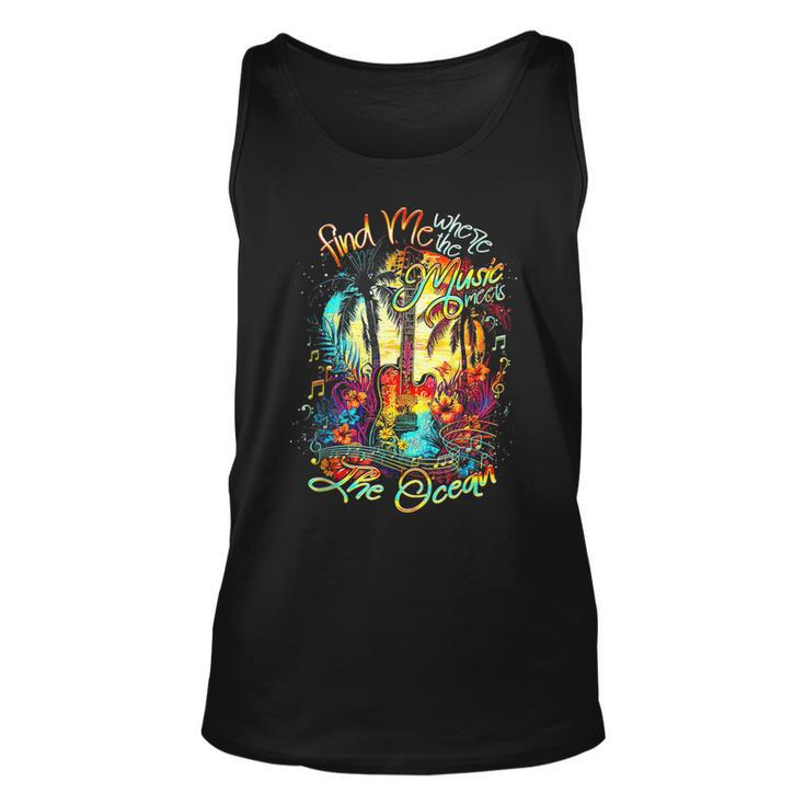 Find Me Where The Music Meets The Ocean Fun Summer Vacation Tank Top