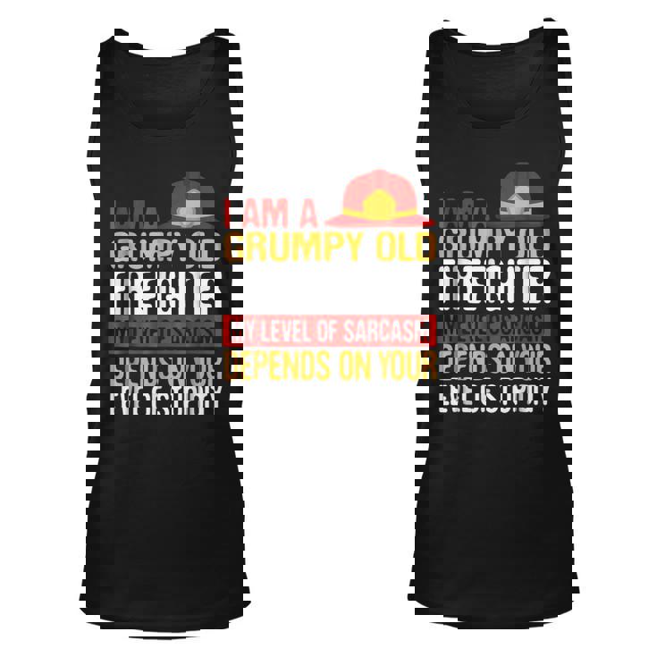 Firemen  Grumpy Old Firefighter  Men Grandpa Gifts Unisex Tank Top
