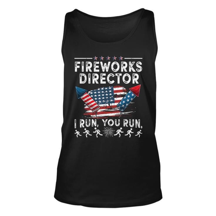 Fireworks Director I Run You Run Flag Funny 4Th Of July  Unisex Tank Top