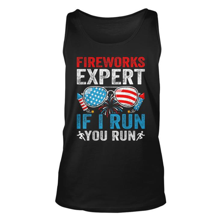 Fireworks Expert If I Run You Run 4Th Of July Sunglasses Unisex Tank Top