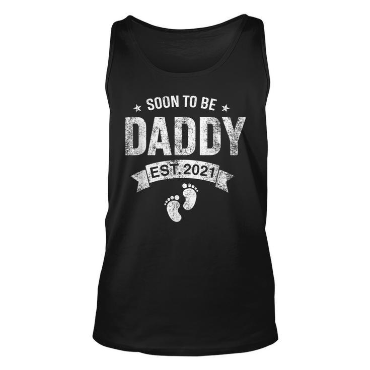 First Daddy New Dad Gift  Soon To Be Daddy Est 2021  Unisex Tank Top