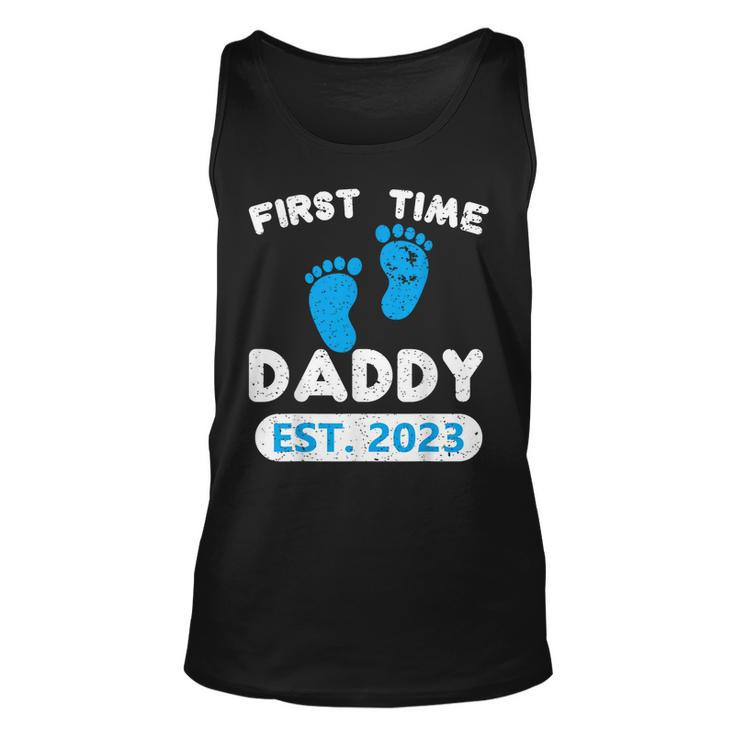 First Time Daddy Est 2023 Fathers Day Grandparents Son  Unisex Tank Top
