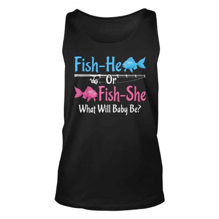 Fish-He Or Fish-She Gender Reveal Baby Shower Party Fishing Tank Top