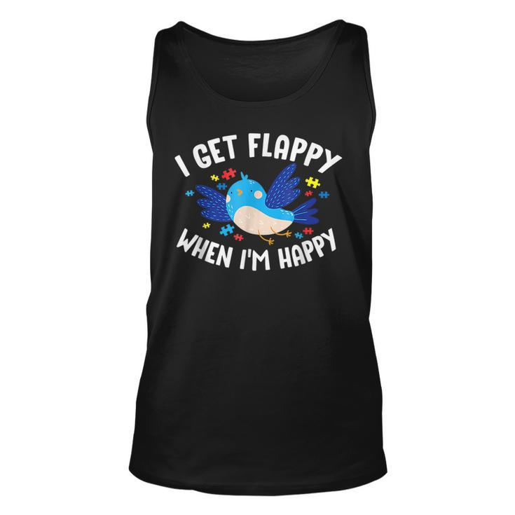 I Get Flappy When Im Happy Autism Awareness Day Autism Tank Top
