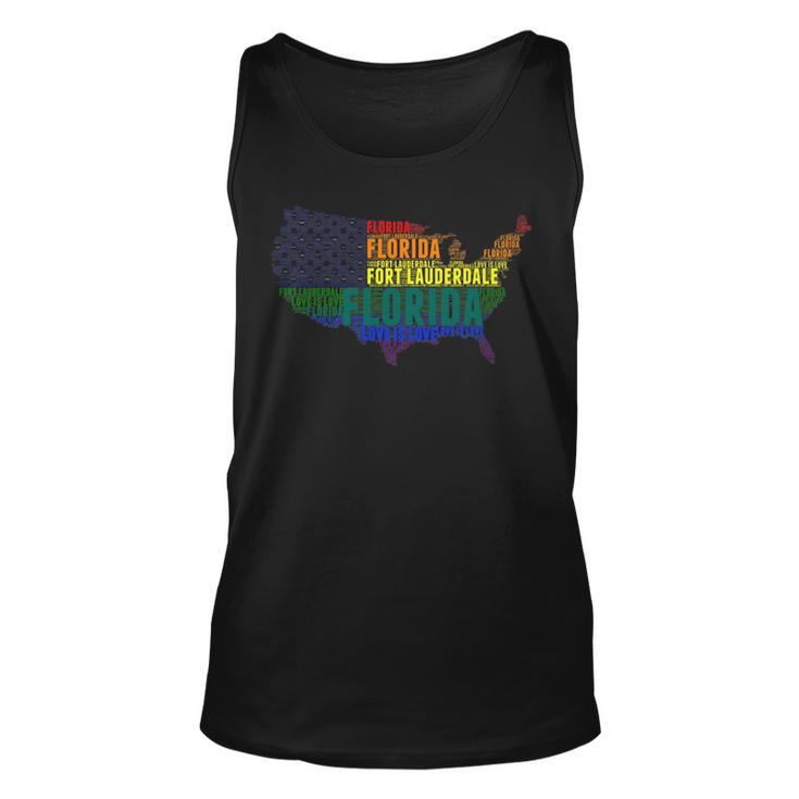 Florida Fort Lauderdale Love Wins Equality Lgbtq Pride   Unisex Tank Top