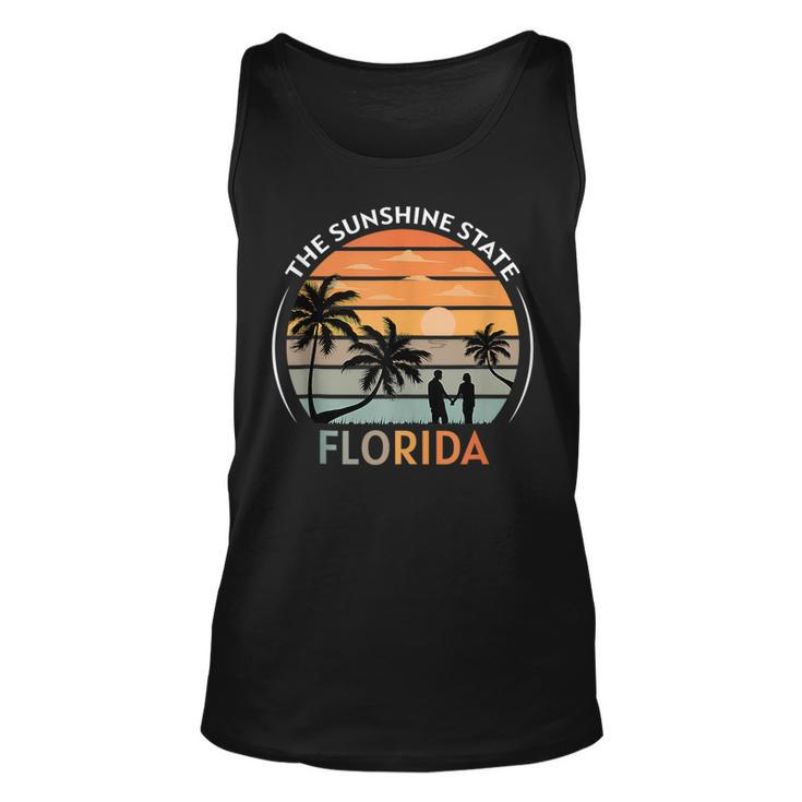 Florida Summer Beach Vintage Sunset  Unisex Tank Top