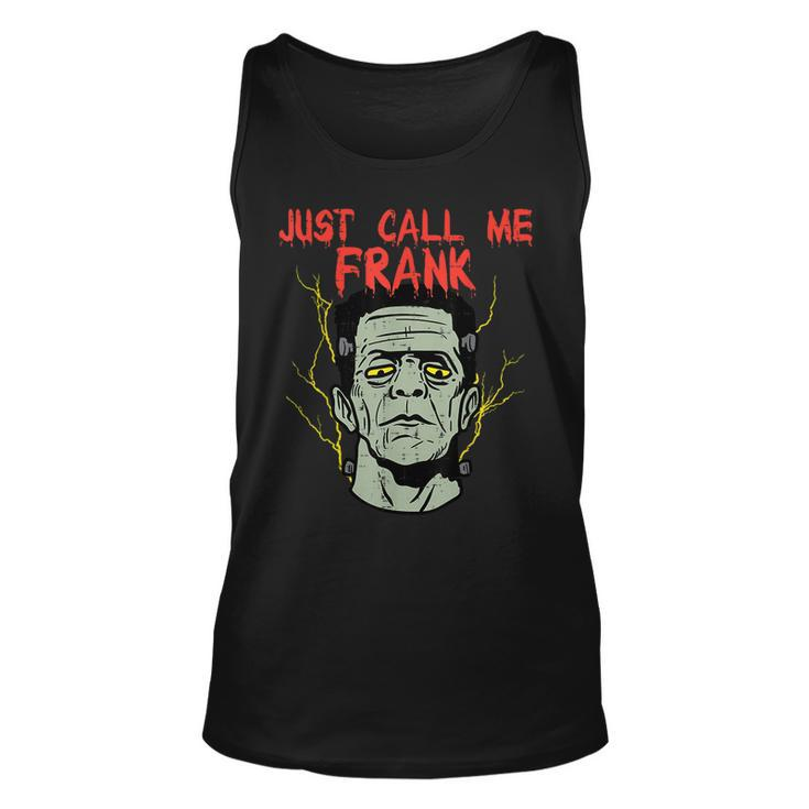 Frankenstein Halloween Call Me Frank Monster Scary Gym Halloween Tank Top