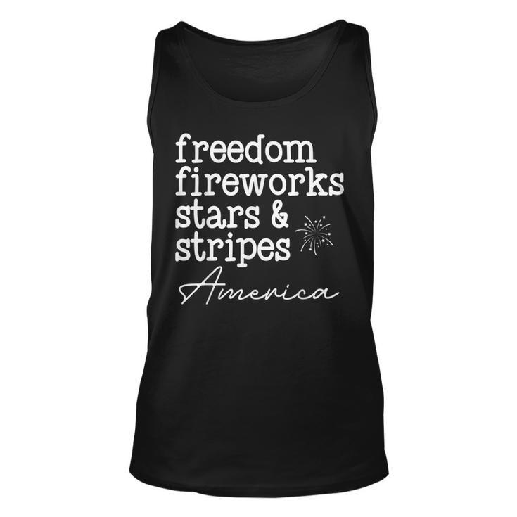 Freedom Fireworks Stars And Stripes America Sparklers Freedom Tank Top