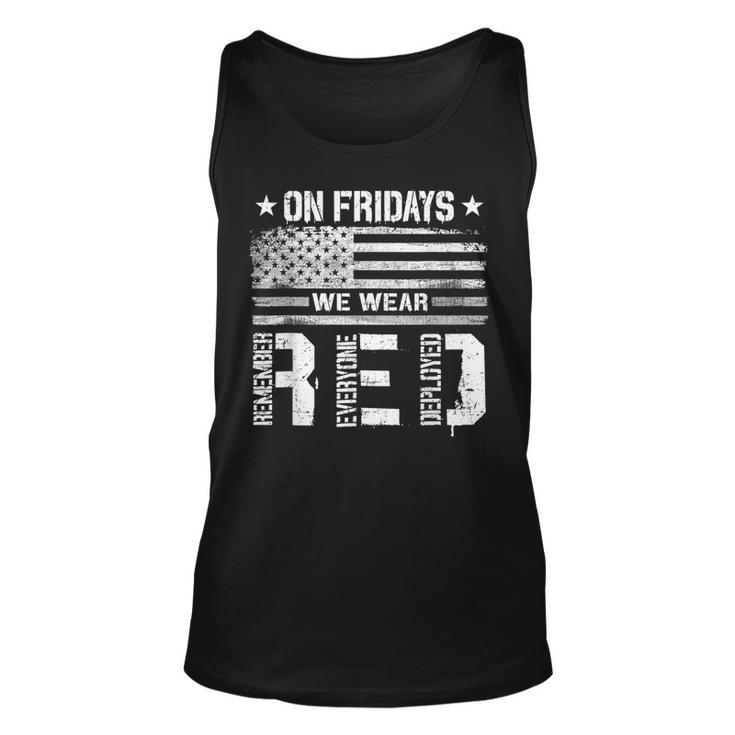 On Friday We Wear Red American Flag Military Supportive Tank Top