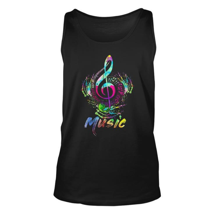 Funky Colorful Music Treble Clef Musical Note Tank Top