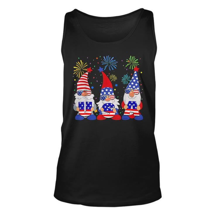 Funny American Gnomes Sunglasses Patriotic Usa 4Th Of July  Unisex Tank Top