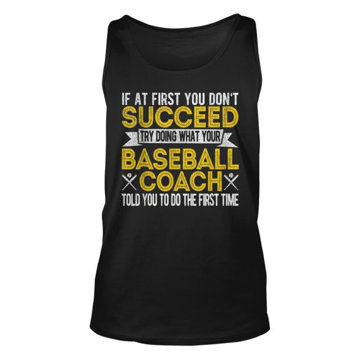 Funny Baseball Coach Baseball Team Coach Retro  Unisex Tank Top