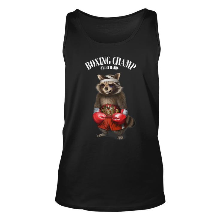 Funny Boxing Champion Raccoon Fighter Unisex Tank Top