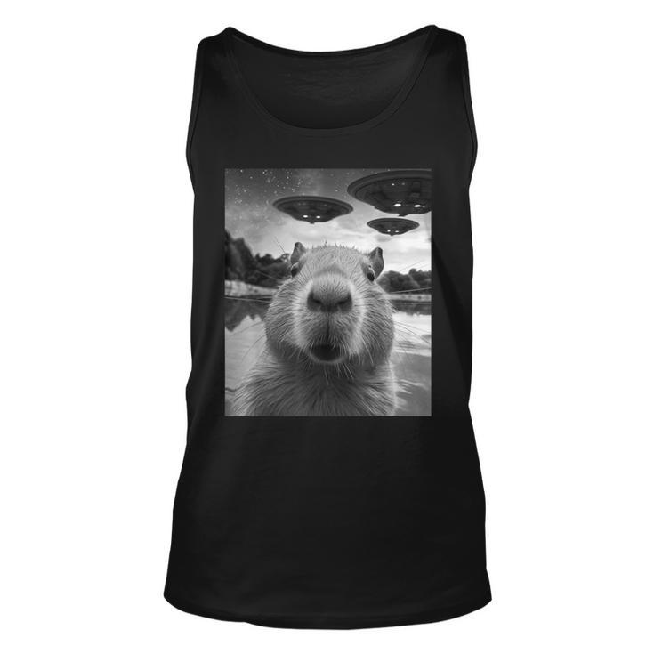 Capybara Selfie With Ufos Weird Tank Top