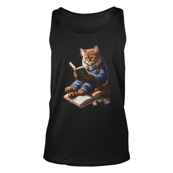 Cats Reading A Book Graphic Cat Kitten Lovers Tank Top