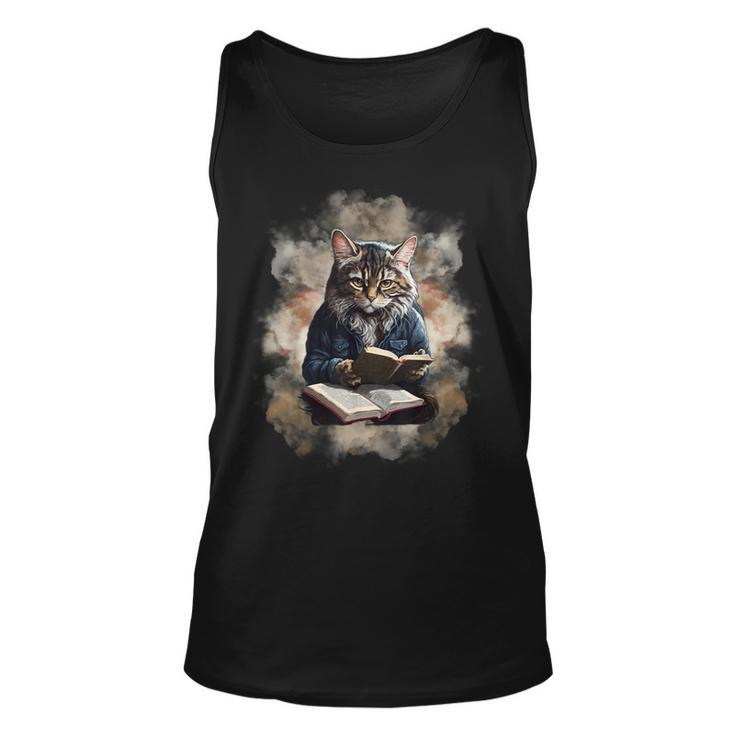 Cats Reading A Book Graphic Cat Kitten Lovers Tank Top
