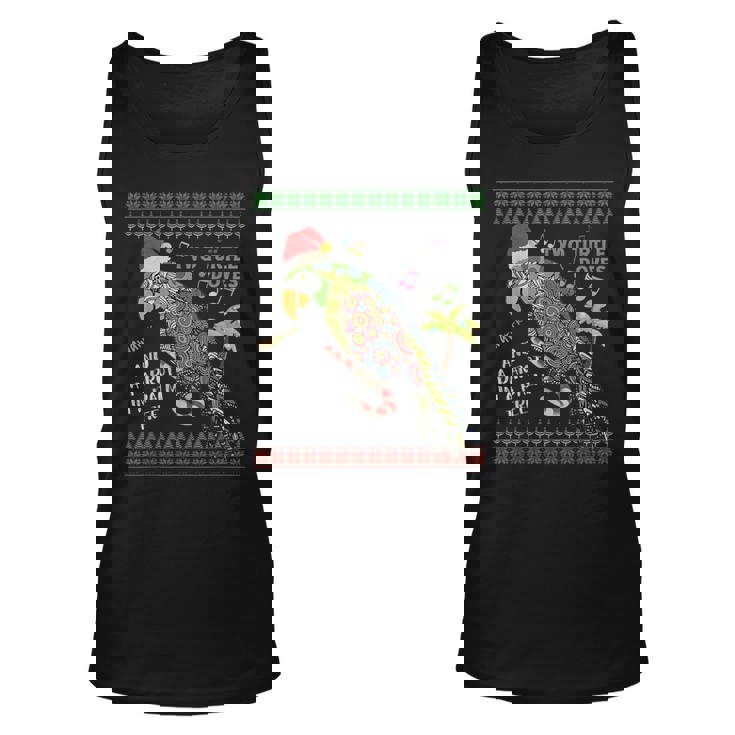 Christmas Tropical Parrot Ugly Christmas Sweater Tank Top