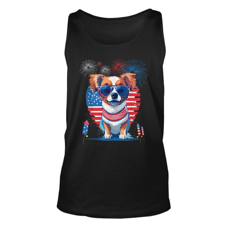 Funny Cute Puppy Dog Lover Celebrate 4Th Of July Dog Unisex Tank Top