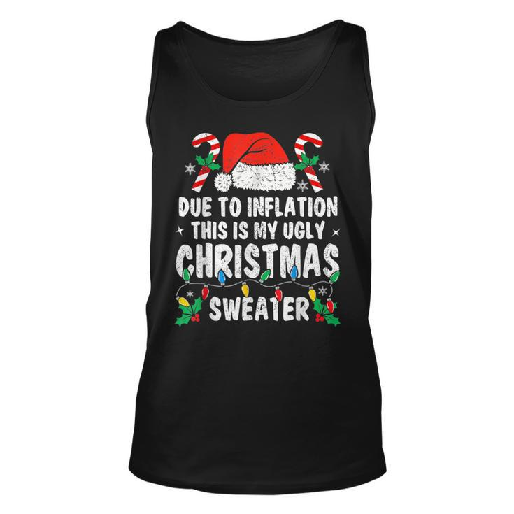Due To Inflation Ugly Christmas Sweaters Holiday Party Tank Top