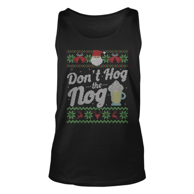 Eggnog Hog The Nog Ugly Sweater Christmas Tank Top