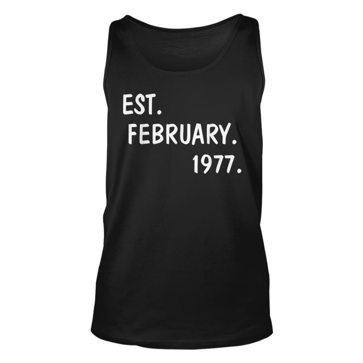 Funny Est February 1977  41St Years Old 41 Birthday Gif Unisex Tank Top