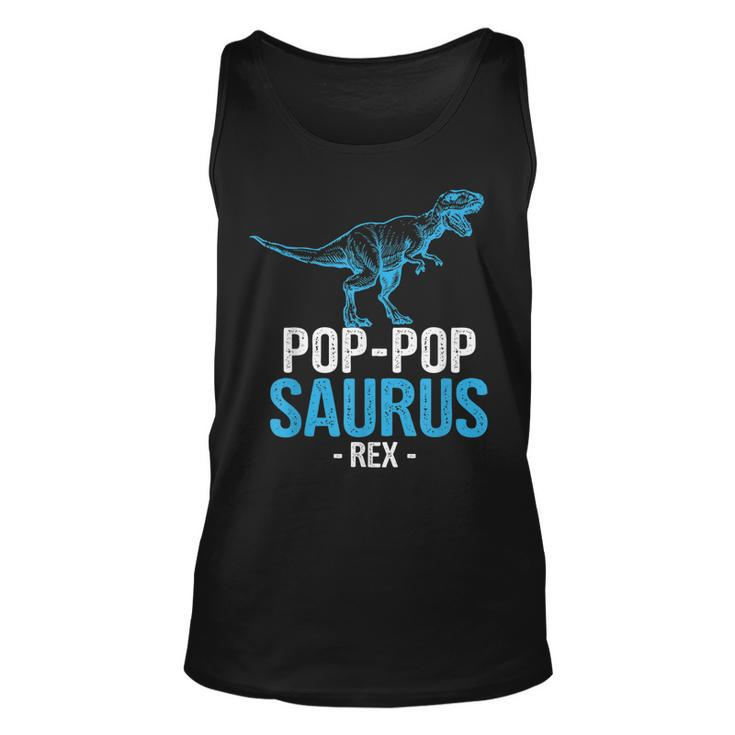 Funny Fathers Day Gift For Grandpa Poppop Saurus Rex  Unisex Tank Top