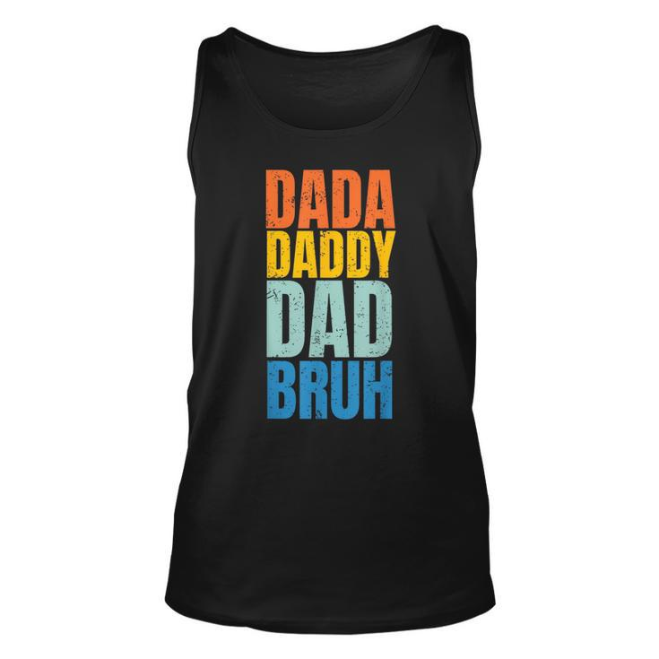 Funny Fathers Day Vintage Dada Daddy Dad Bruh Fathers Day  Unisex Tank Top