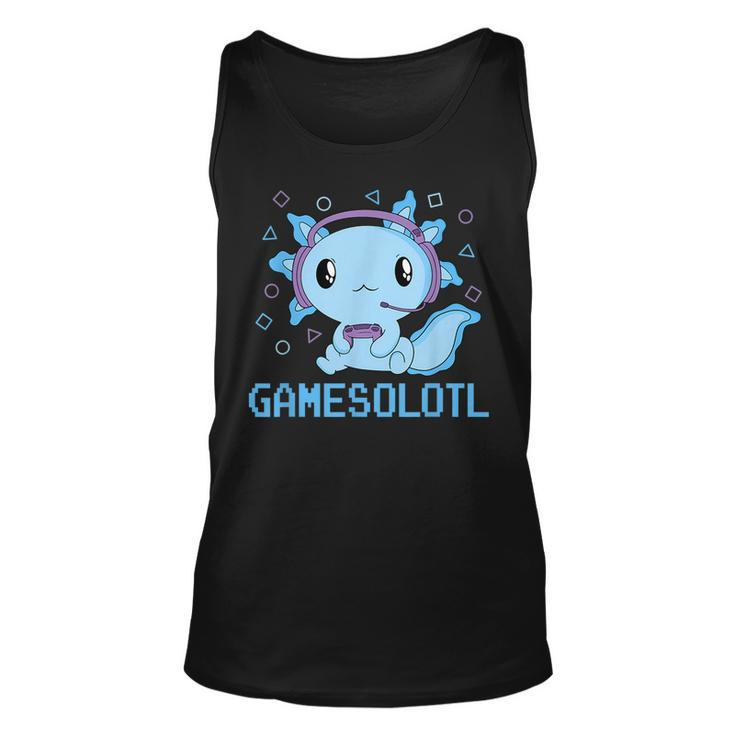 Funny Gamesolotl Anime Kawaii Gaming Axolotl Video Gamer  Unisex Tank Top