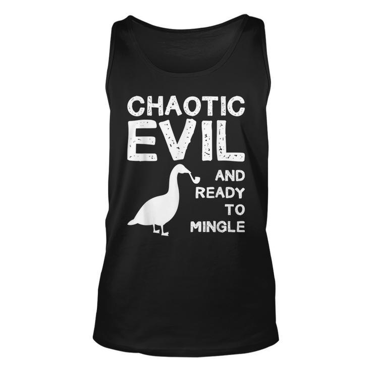 Funny Goose Design Chaotic Evil And Ready To Mingle  Unisex Tank Top