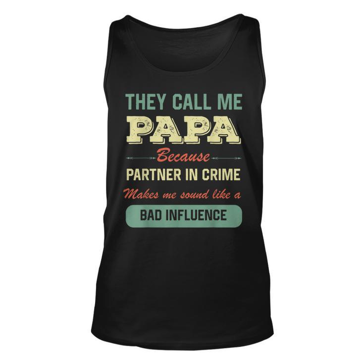Funny Grandpa  Papa Partner In Crime  Unisex Tank Top