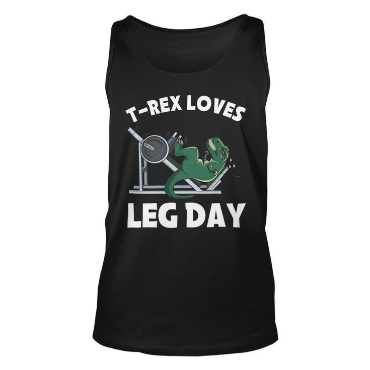 Funny Gym Trex Loves Leg Day Dinosaur Men Women Unisex Tank Top