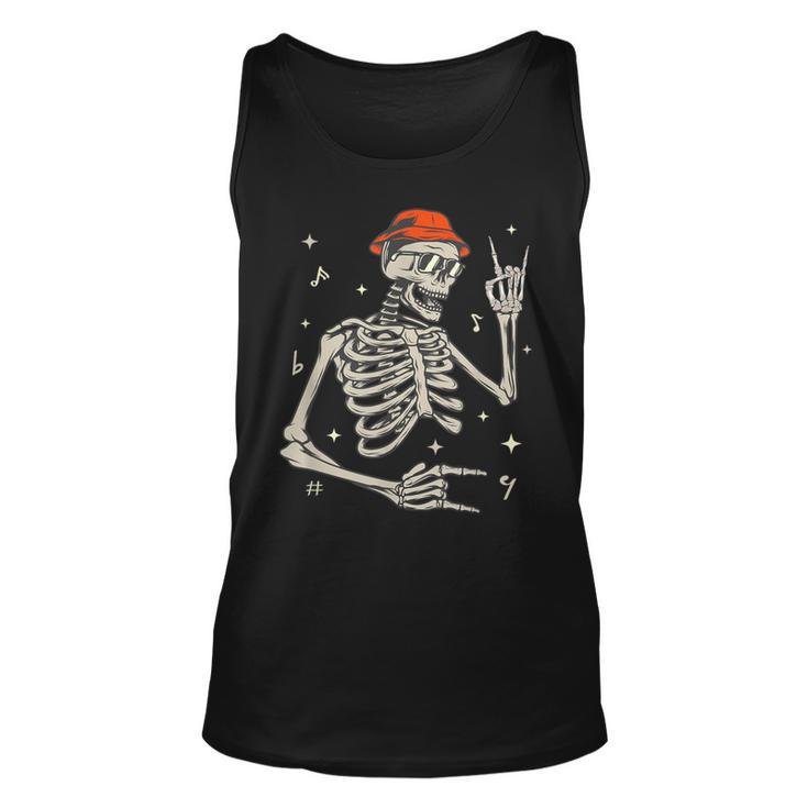 Halloween Rocker Skeleton Hand Rock On Costume Tank Top