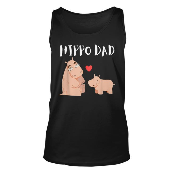 Funny Hippo Dad Fathers Day Kids Animals Family Hippopotame Unisex Tank Top
