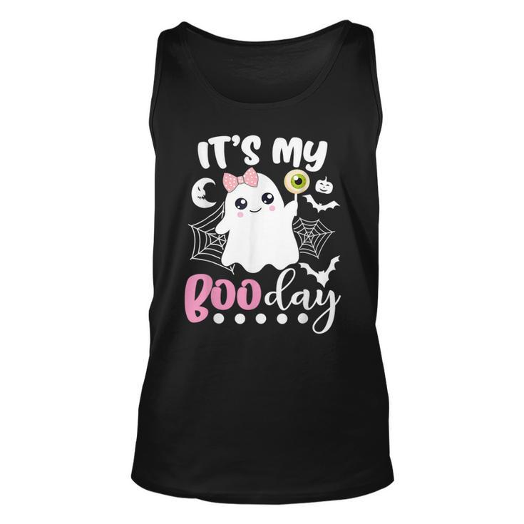 Its My Boo Day Cute Halloween Birthday Ghost Pink Bow Tank Top