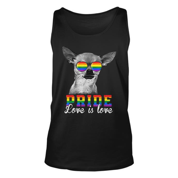 Funny Lgbt Pride Love Is Love Chihuahua Dog  Unisex Tank Top