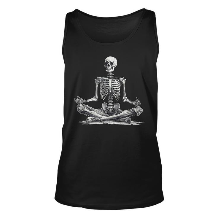 Meditation Yoga Skeleton Halloween Tank Top