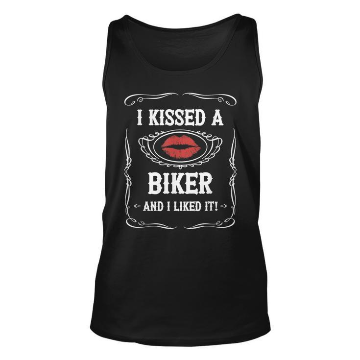 Funny Motorcycle I Kissed A Biker And I Liked It Unisex Tank Top