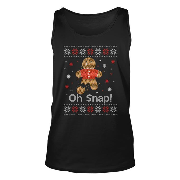 Oh No Snap Gingerbread Ugly Sweater Christmas Tank Top