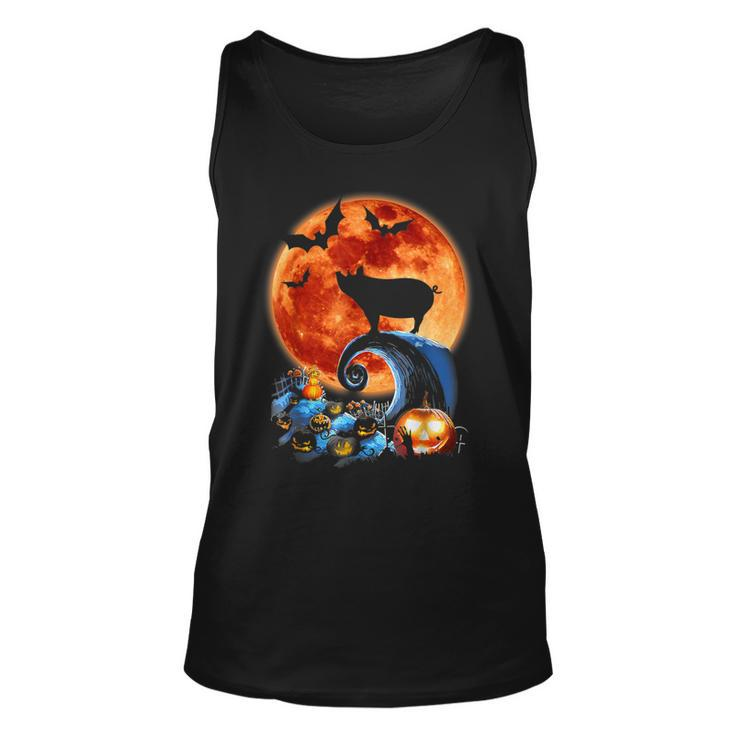 Pig And Moon Halloween Costume Silhouette Tank Top