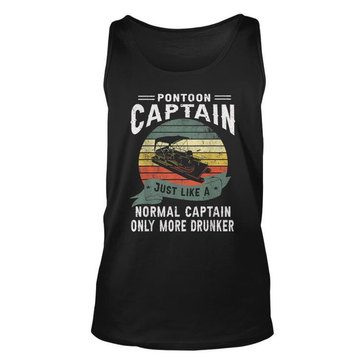 Funny Pontoon Captain Boat Lake Boating Gift For Dad  Unisex Tank Top